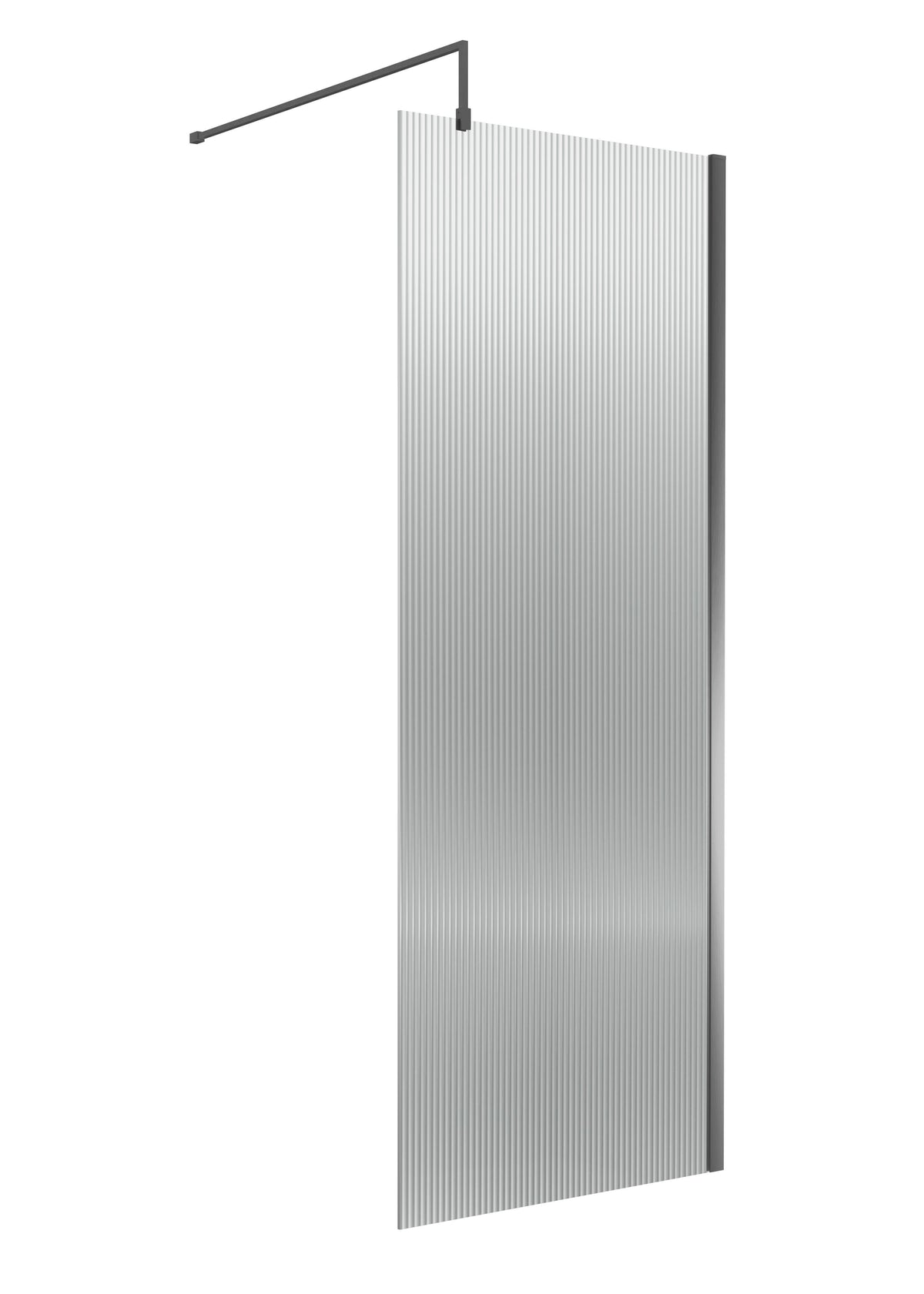 Nuie 800mm Fluted Wetroom Panel With Support Bar
