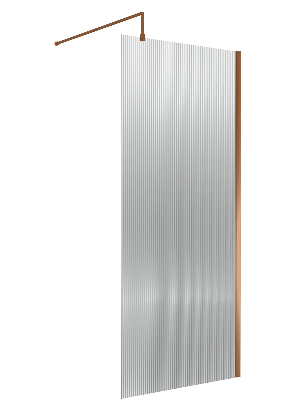 Nuie 900mm Fluted Wetroom Screen With Support Bar