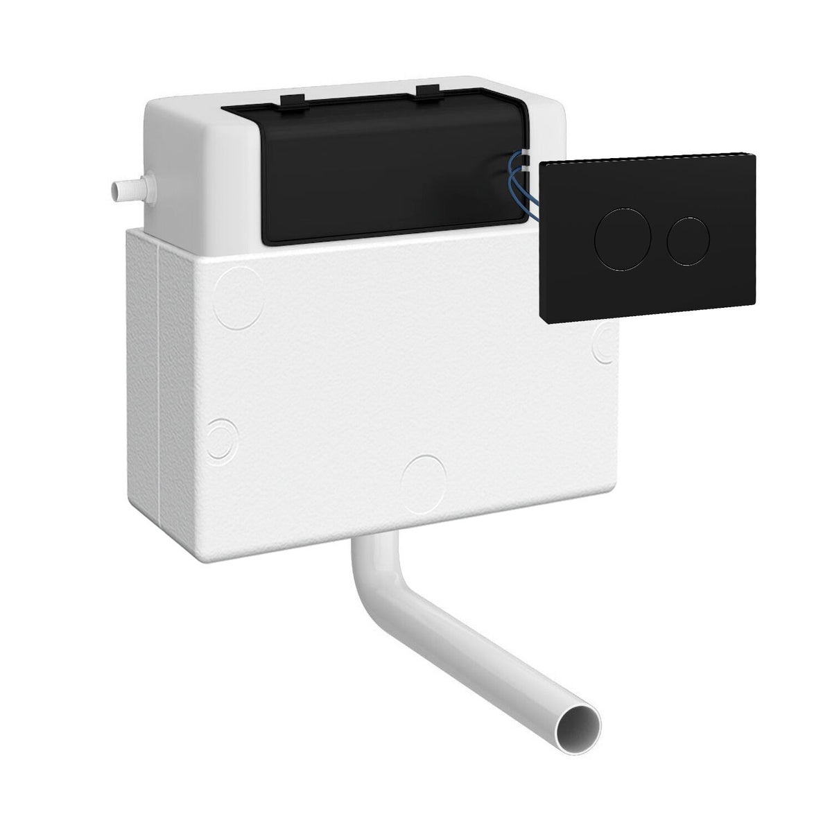 Old London Universal Access White Pneumatic Dual Flush Concealed Cistern with Round Dual Flush Button