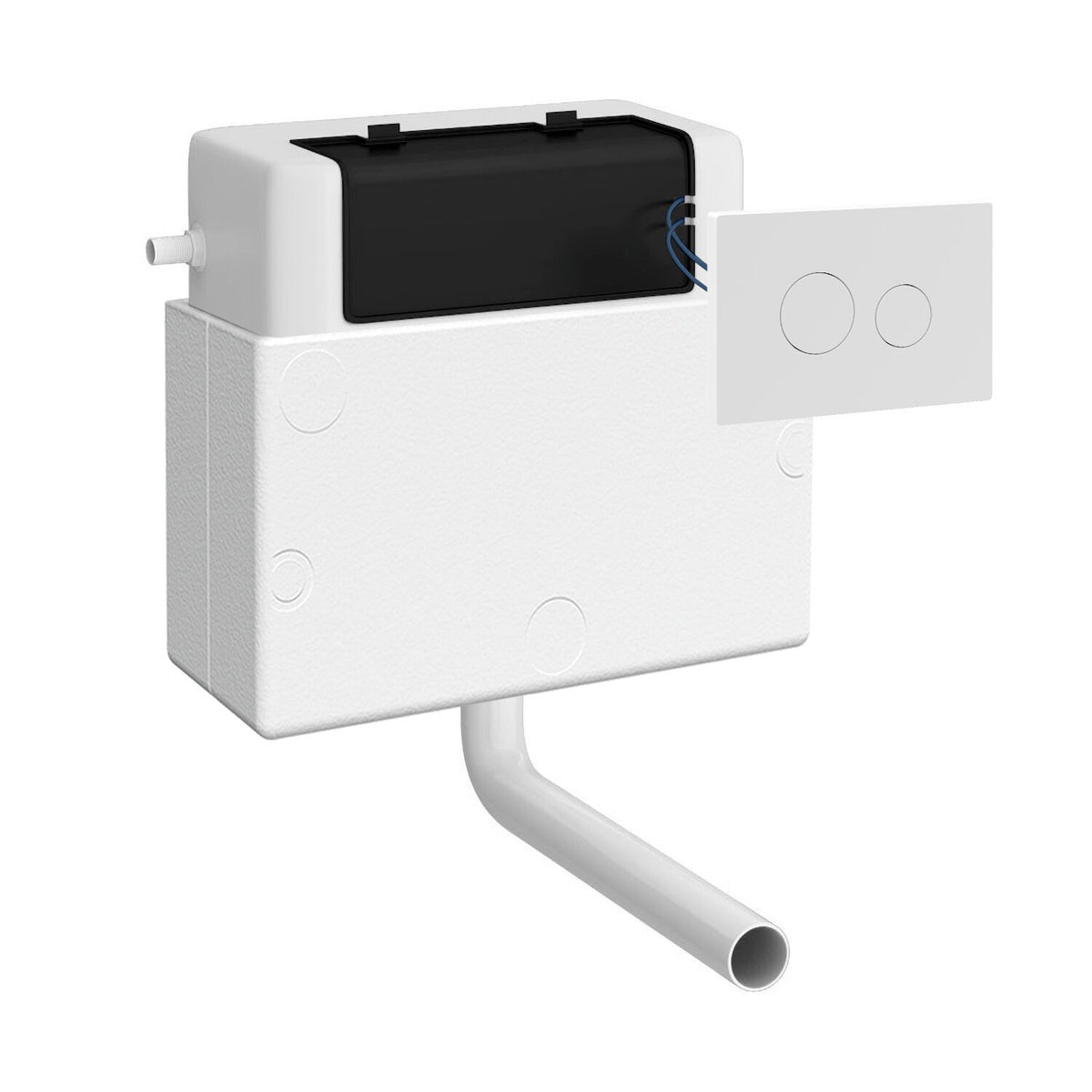 Hudson Reed Universal Access White Pneumatic Dual Flush Concealed Cistern with Round Dual Flush Button
