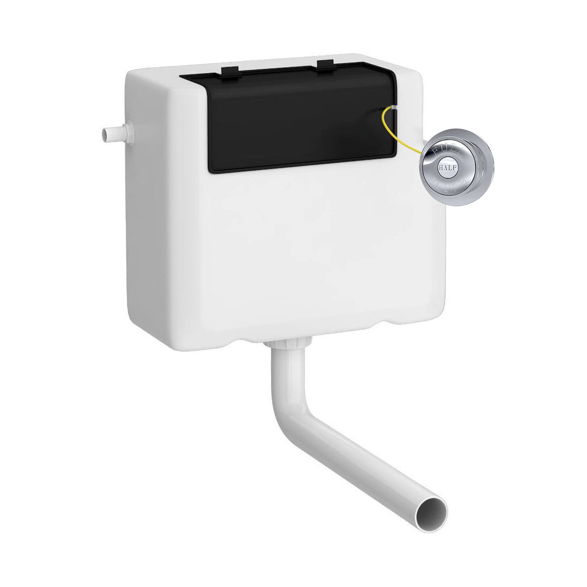 Nuie Universal Access Side Inlet Cistern With Square Traditional Dual Flush Plate