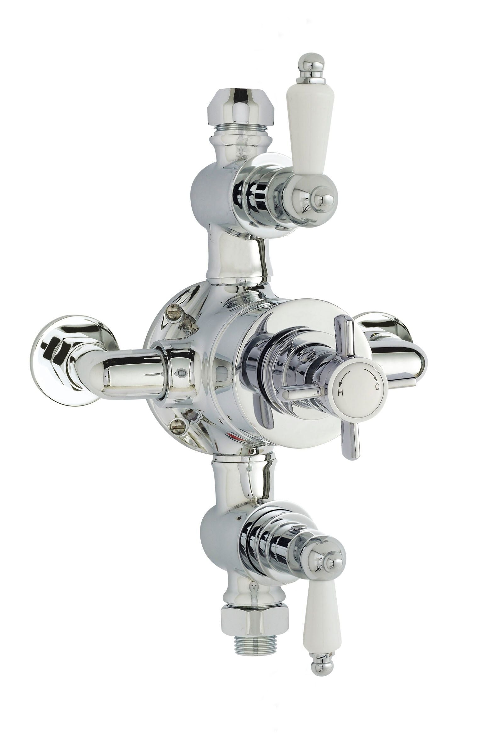 nuie Edwardian Chrome Triple Thermostatic Shower Valve
