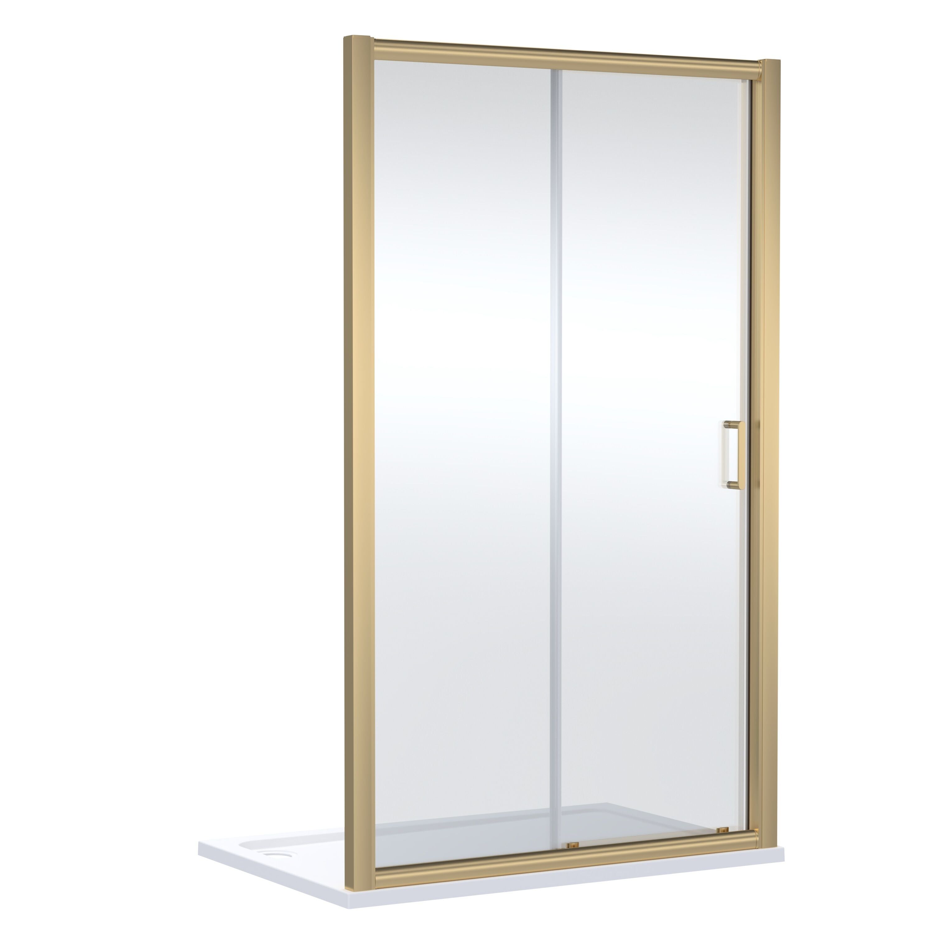 nuie Lucie 1200mm Brushed Brass Sliding Shower Door