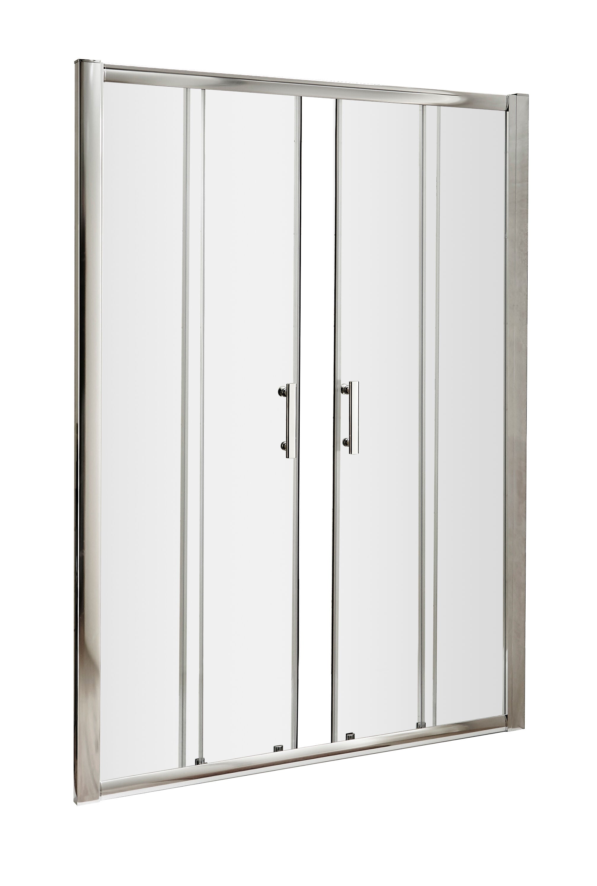 Hudson Reed Pacific 1400mm Chrome Double Sliding Shower Door - Square T Shape Handle