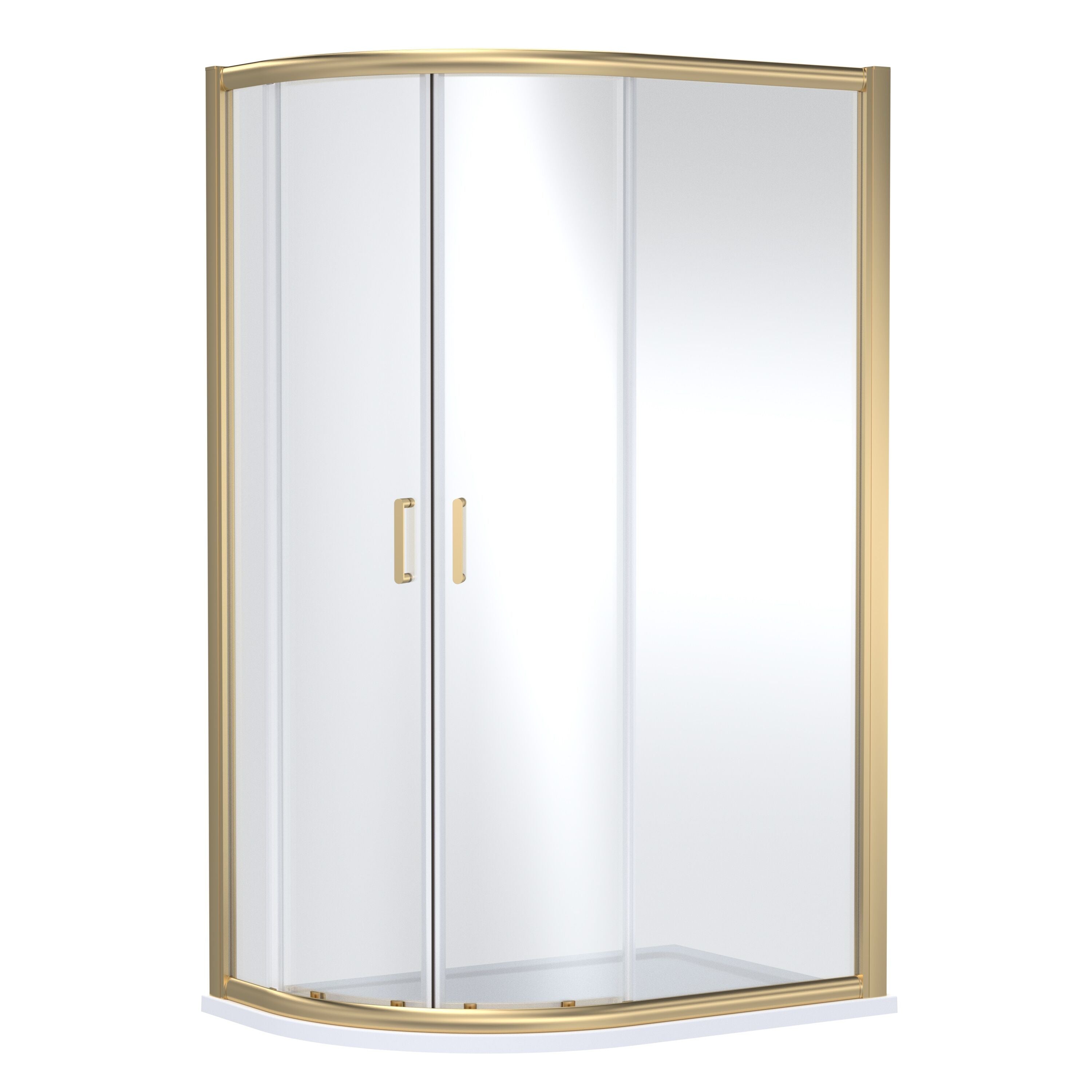 nuie Lucie 1200mm Brushed Brass Offset Quadrant Shower Enclosure