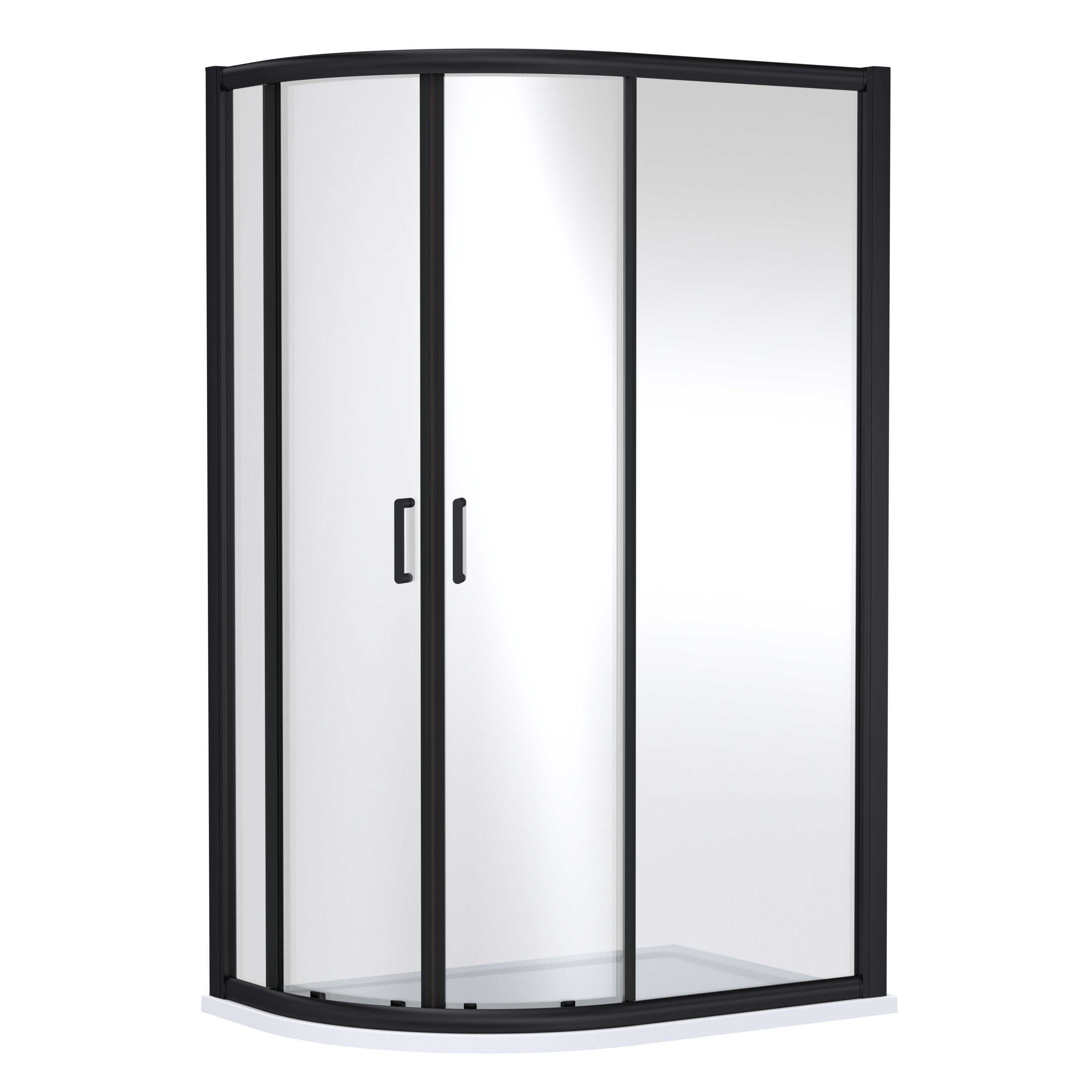 nuie Lucie 1200mm Matt Black Offset Quadrant Shower Enclosure