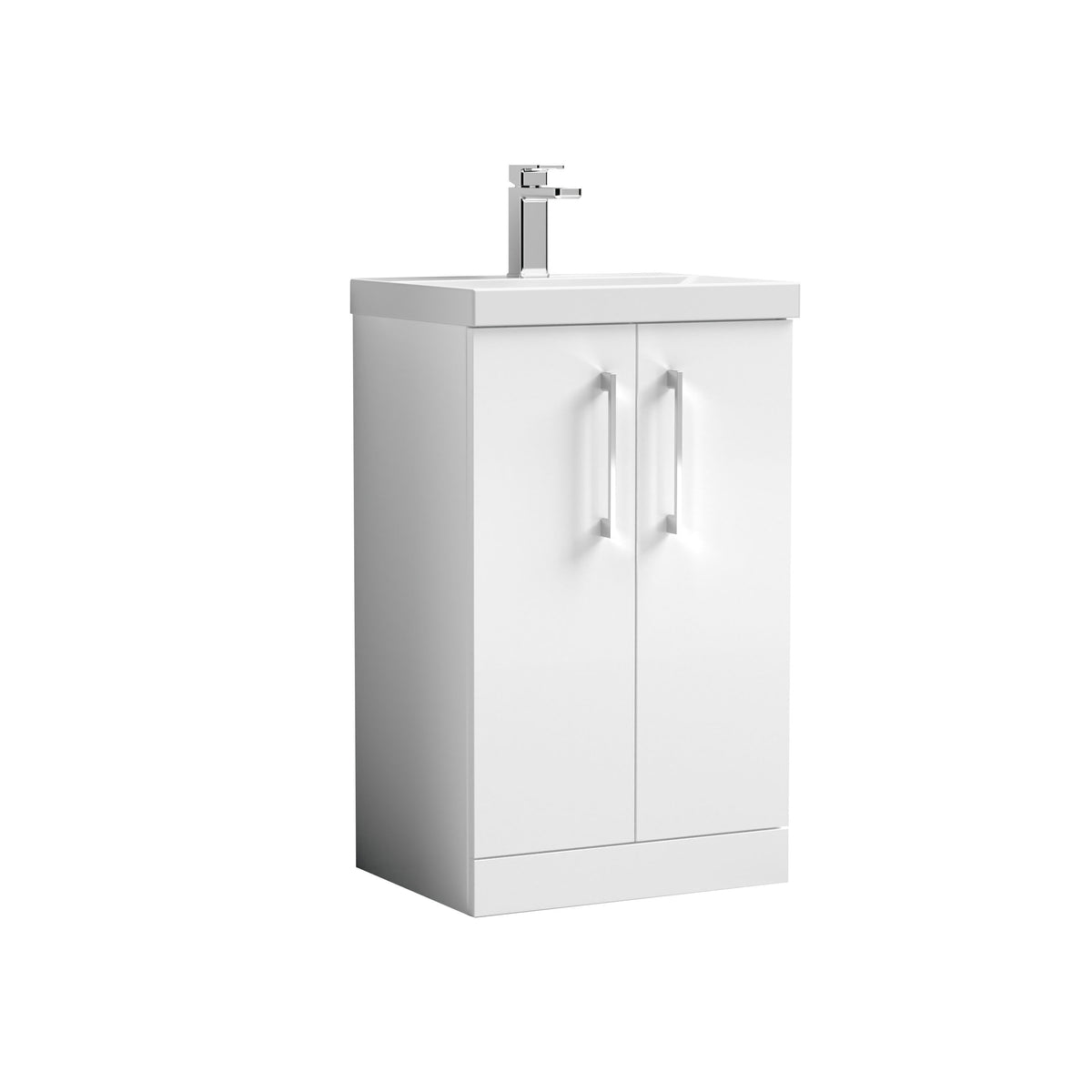 Nuie Arno 500mm 2 Door Floor Standing Vanity Unit With Thin Edge Basin