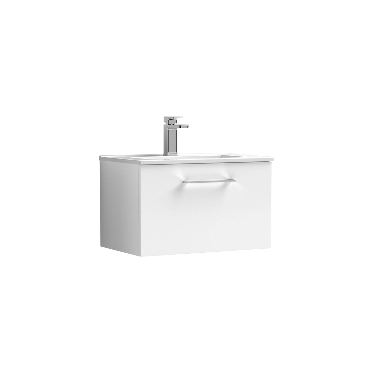 Nuie Arno 600mm 1 Drawer Wall Hung Vanity Unit With Minimalist Basin