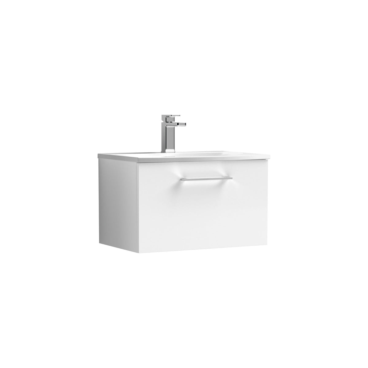 Nuie Arno 600mm 1 Drawer Wall Hung Vanity Unit With Curved Basin