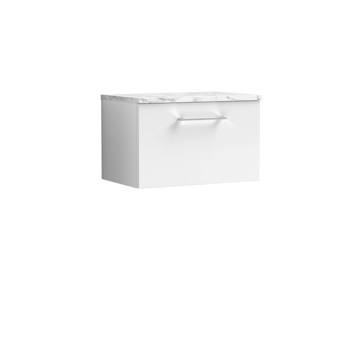 Nuie Arno 600mm 1 Drawer Wall Hung Vanity Unit With Carrara Laminate Worktop