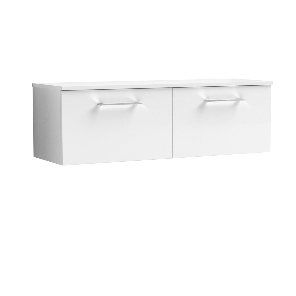 Nuie Arno 1200mm 2 Drawer Wall Hung Vanity Unit With Co-ordinating Worktop