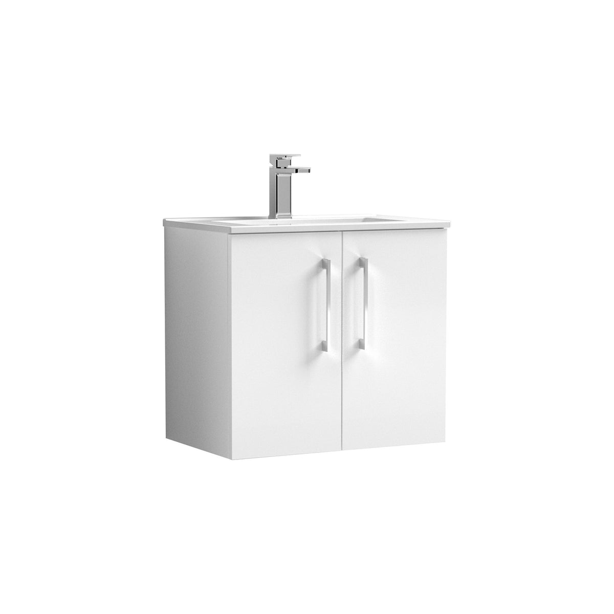 Nuie Arno 600mm 2 Door Wall Hung Vanity Unit With Minimalist Basin