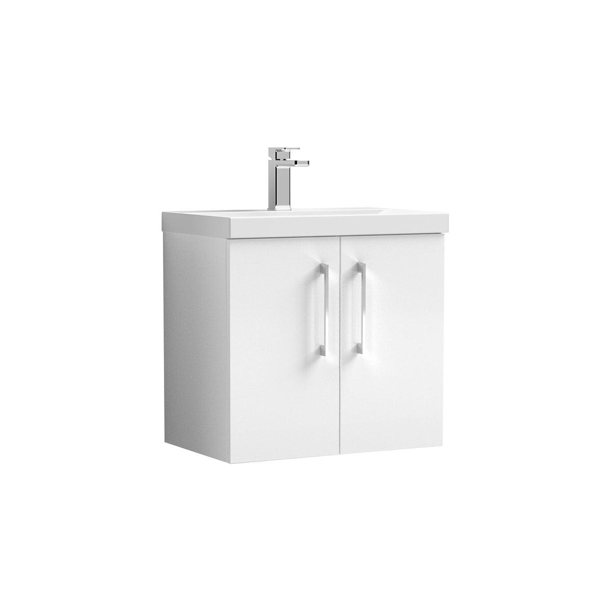 Nuie Arno 600mm 2 Door Wall Hung Vanity Unit With Thin Edge Basin