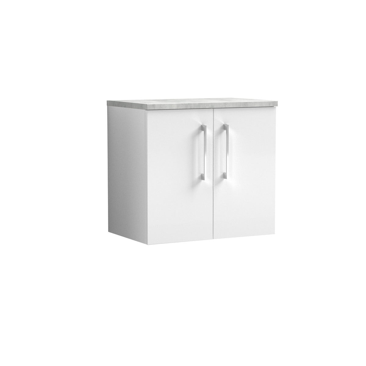 Nuie Arno 600mm 2 Door Wall Hung Vanity With Bellato Grey Worktop