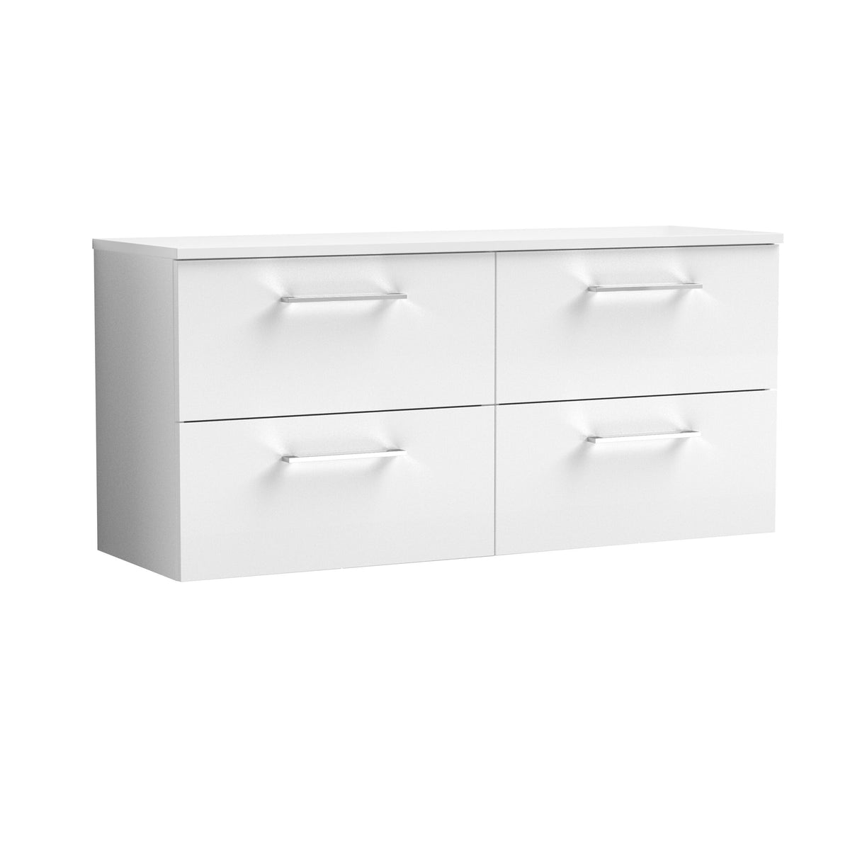 Nuie Arno 1200mm 4 Drawer Wall Hung Vanity Unit With Co-ordinating Worktop