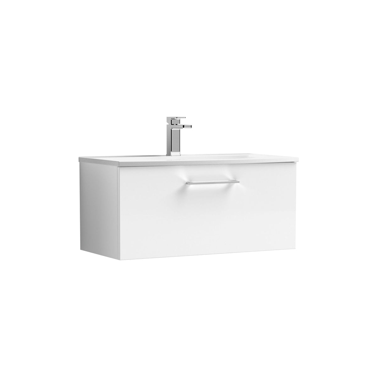 Nuie Arno 800mm 1 Drawer Wall Hung Vanity Unit With Curved Basin