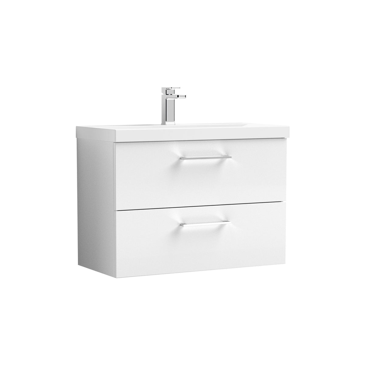 Nuie Arno 800mm 2 Drawer Wall Hung Vanity Unit With Mid-Edge Basin