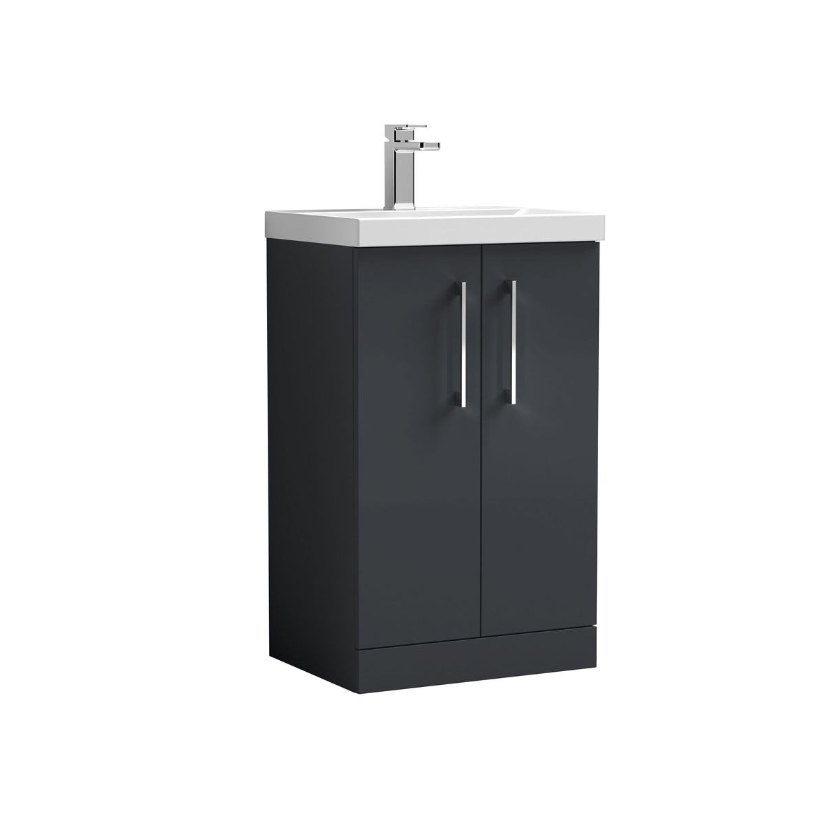 Nuie Arno 500mm 2 Door Floor Standing Vanity Unit With Thin Edge Basin