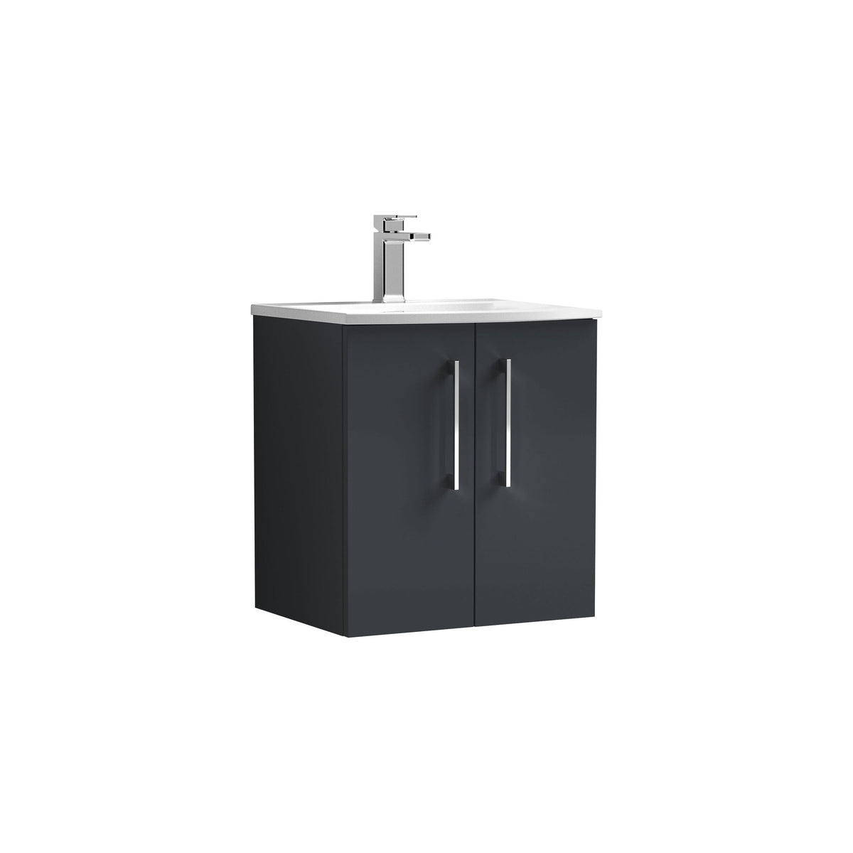 Nuie Arno 500mm 2 Door Wall Hung Vanity Unit With Curved Basin