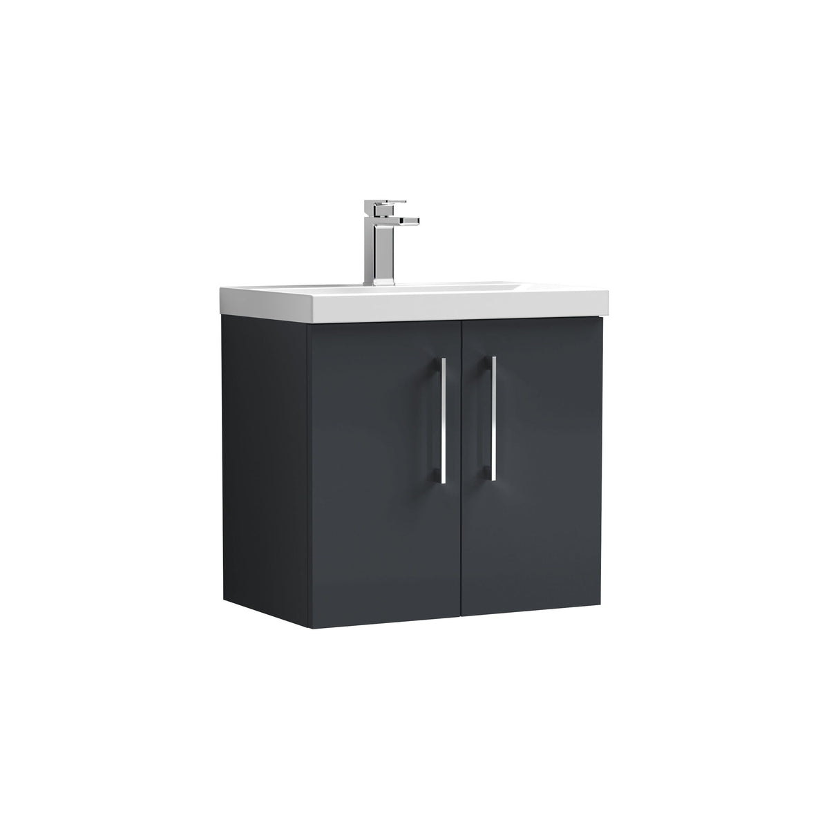 Nuie Arno 600mm 2 Door Wall Hung Vanity Unit With Mid-Edge Basin