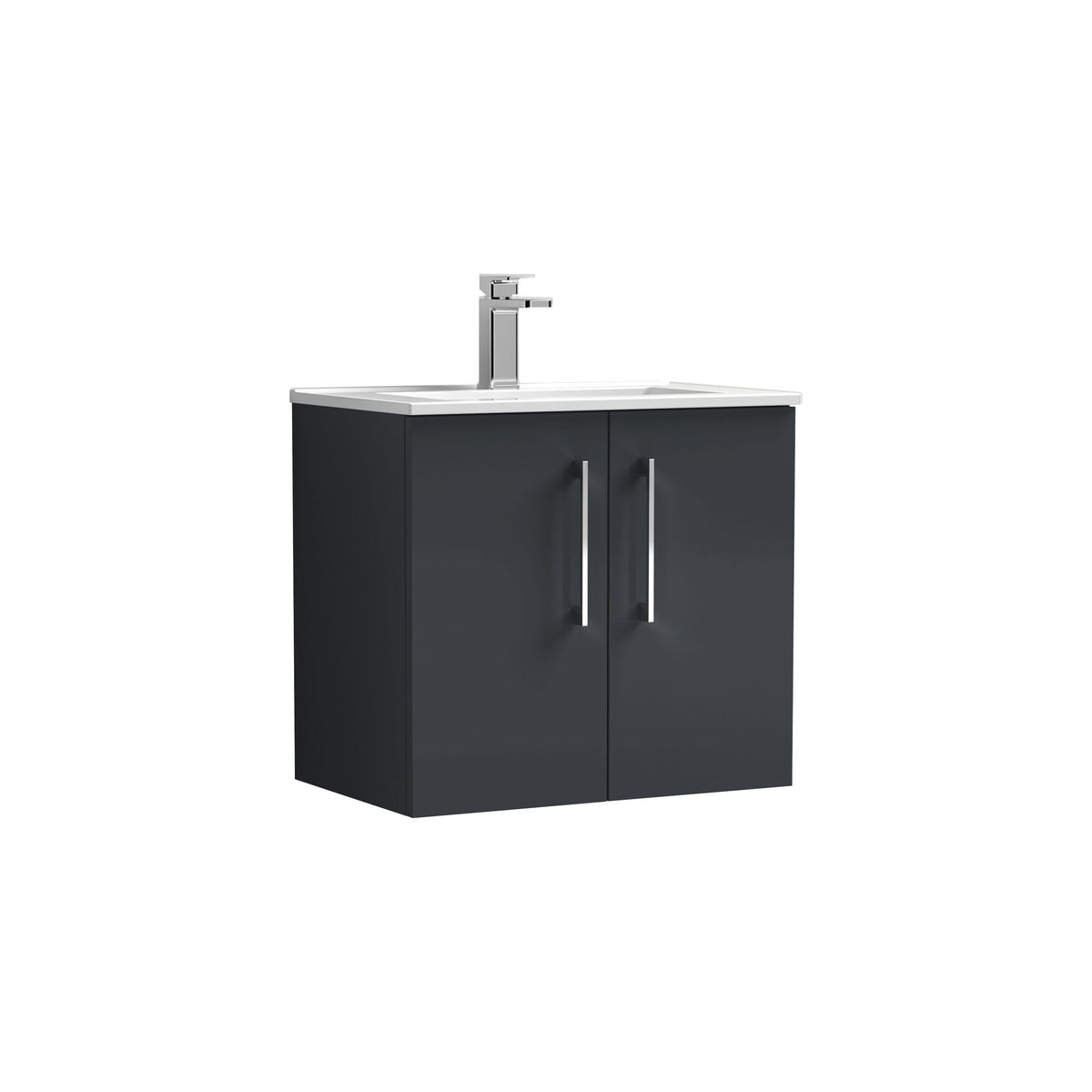 Nuie Arno 600mm 2 Door Wall Hung Vanity Unit With Minimalist Basin