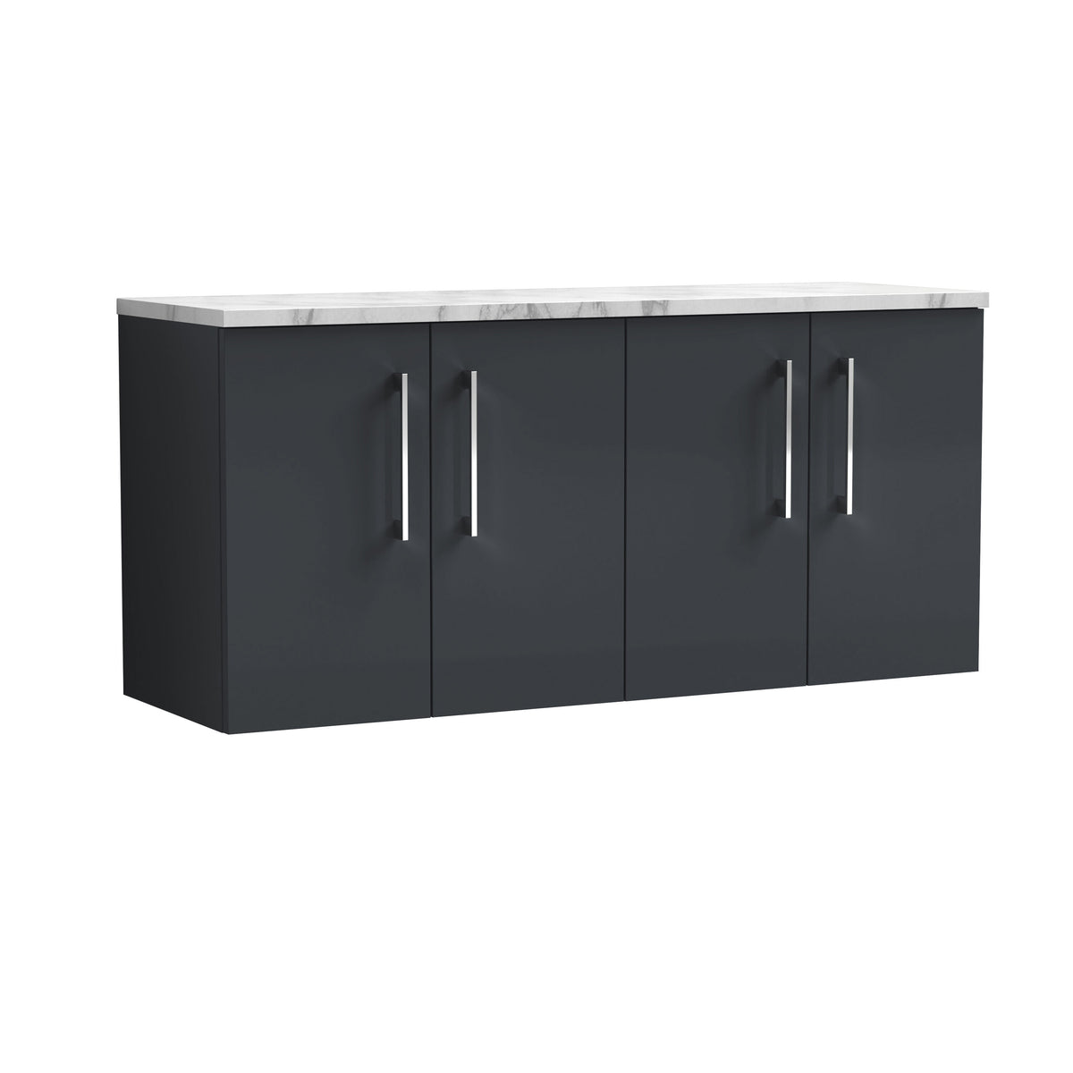 Nuie Arno 1200mm 2 Door Wall Hung Vanity With Carrara Laminate Worktop