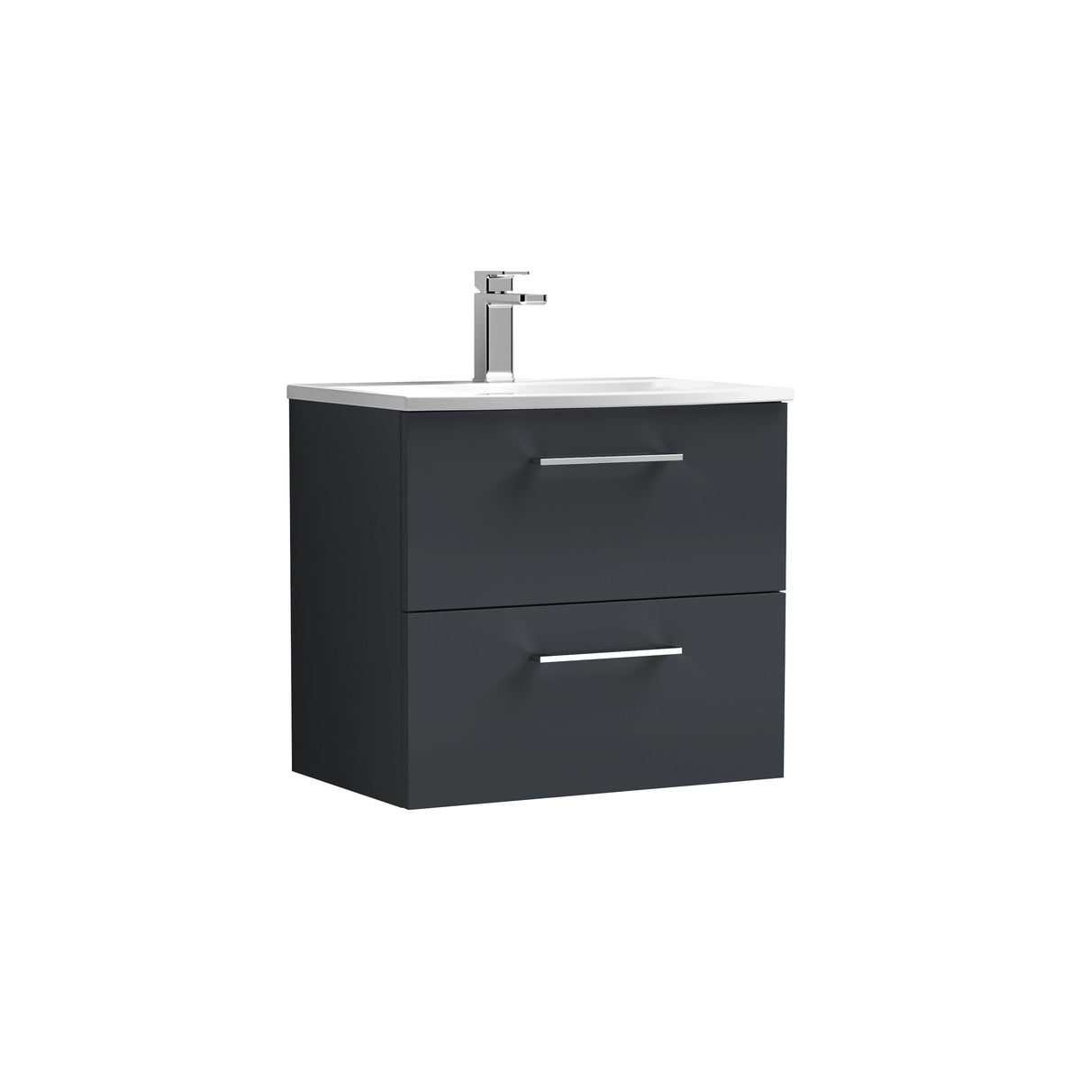 Nuie Arno 600mm 2 Drawer Wall Hung Vanity Unit With Curved Basin