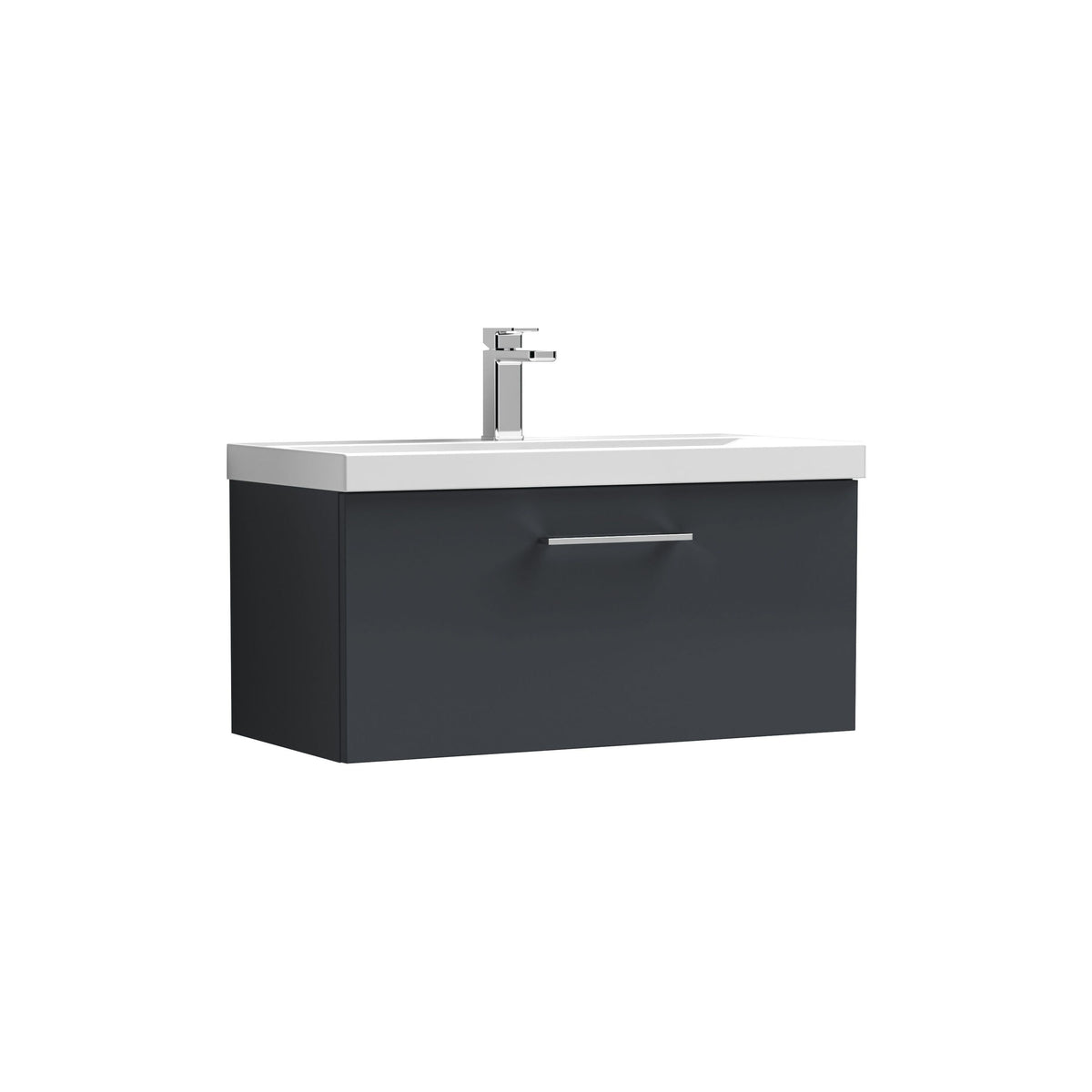Nuie Arno 800mm 1 Drawer Wall Hung Vanity Unit With Mid-Edge Basin