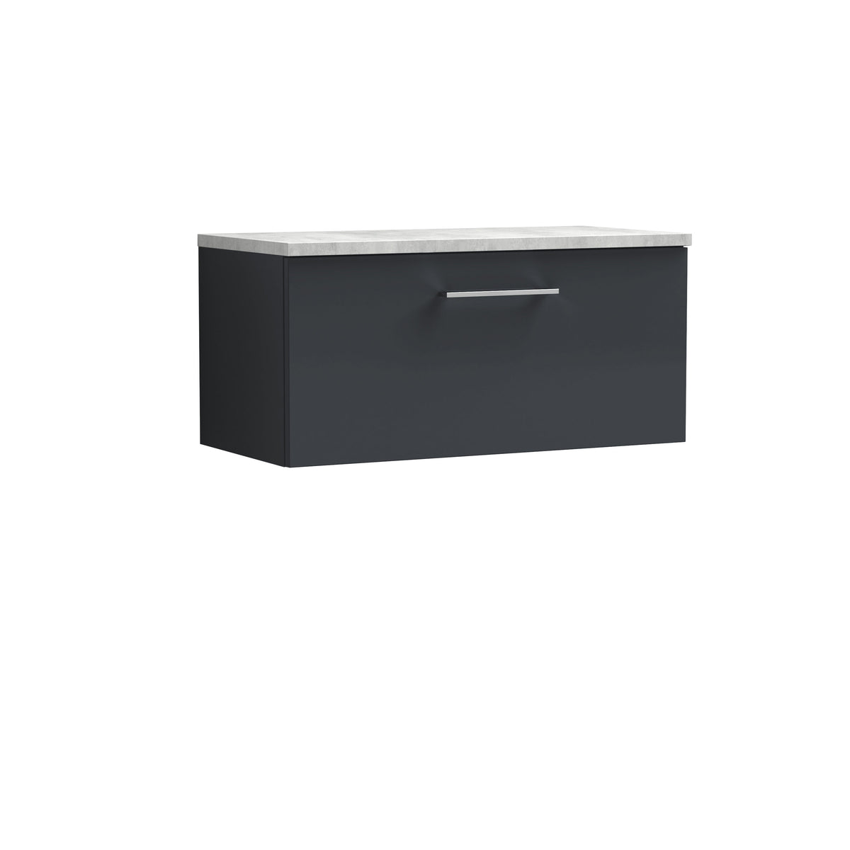 Nuie Arno 800mm 1 Drawer Wall Hung Vanity Unit With Bellato Grey Worktop