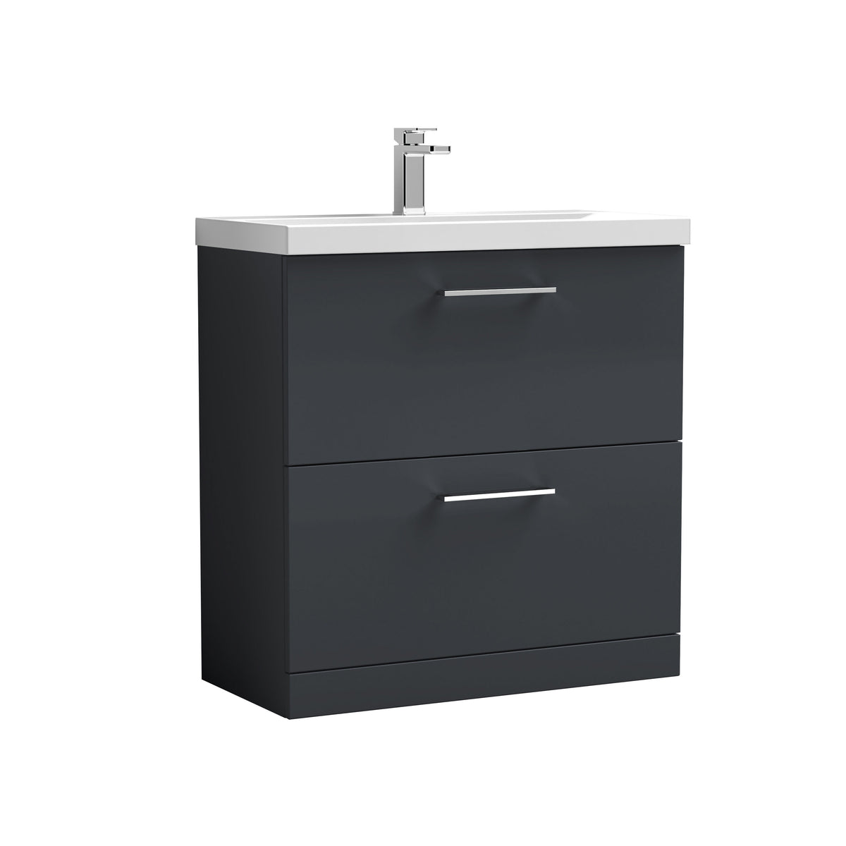 Nuie Arno 800mm 2 Drawer Floor Standing Vanity Unit With Mid-Edge Basin