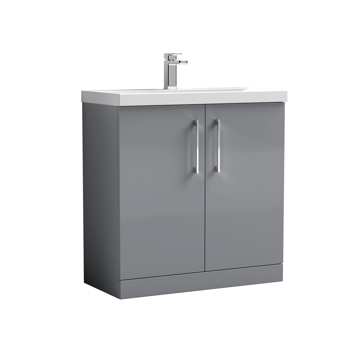Nuie Arno 800mm 2 Door Floor Standing Vanity Unit With Thin Edge Basin