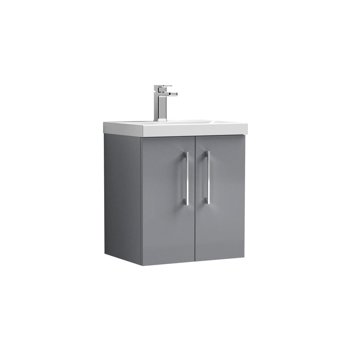 Nuie Arno 500mm 2 Door Wall Hung Vanity Unit With Mid-Edge Basin