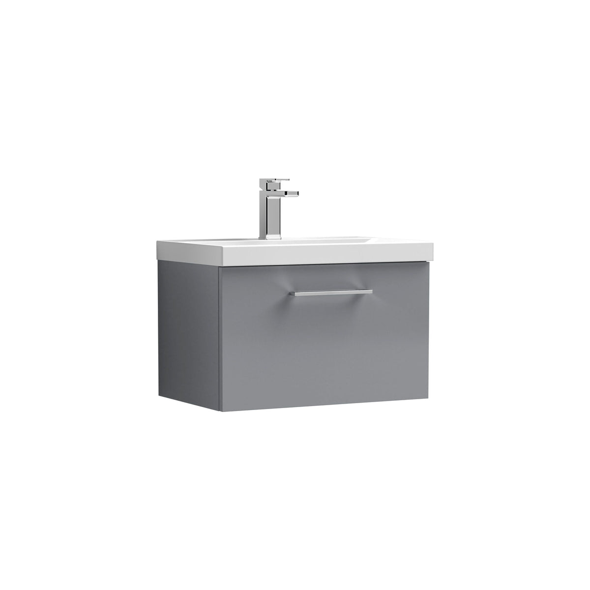 Nuie Arno 600mm 1 Drawer Wall Hung Vanity Unit With Mid-Edge Basin