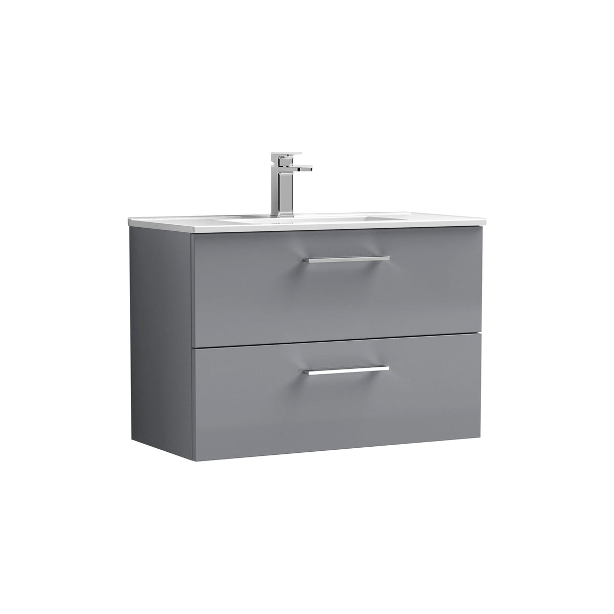 Nuie Arno 800mm 2 Drawer Wall Hung Vanity Unit With Minimalist Basin