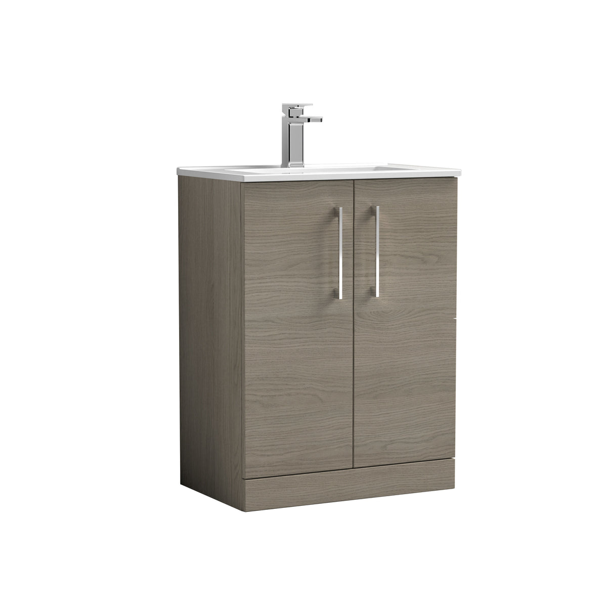 Nuie Arno 600mm 2 Door Floor Standing Vanity Unit With Minimalist Basin