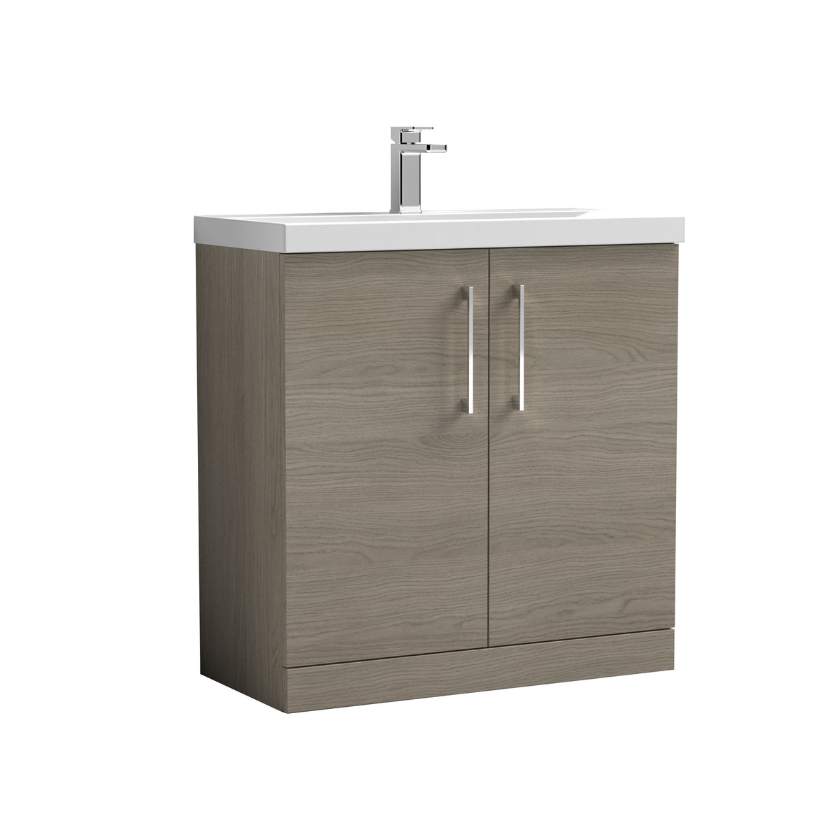 Nuie Arno 800mm 2 Door Floor Standing Vanity Unit With Thin Edge Basin