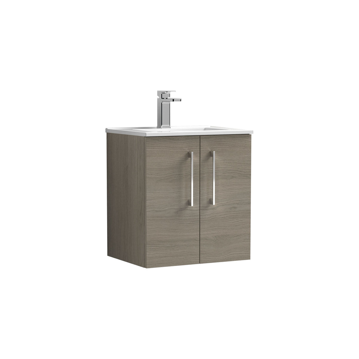 Nuie Arno 500mm 2 Door Wall Hung Vanity Unit With Minimalist Basin