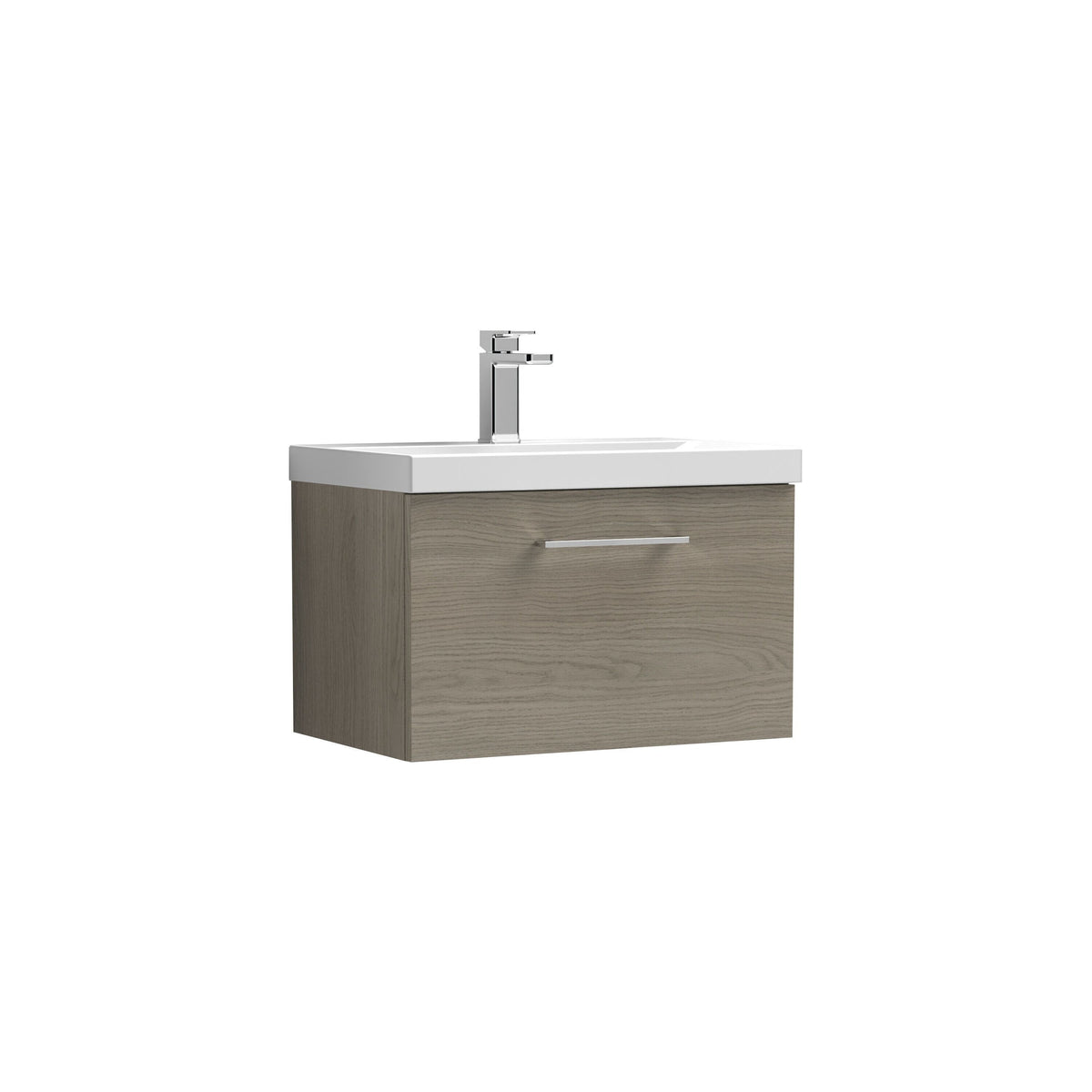 Nuie Arno 600mm 1 Drawer Wall Hung Vanity Unit With Mid-Edge Basin