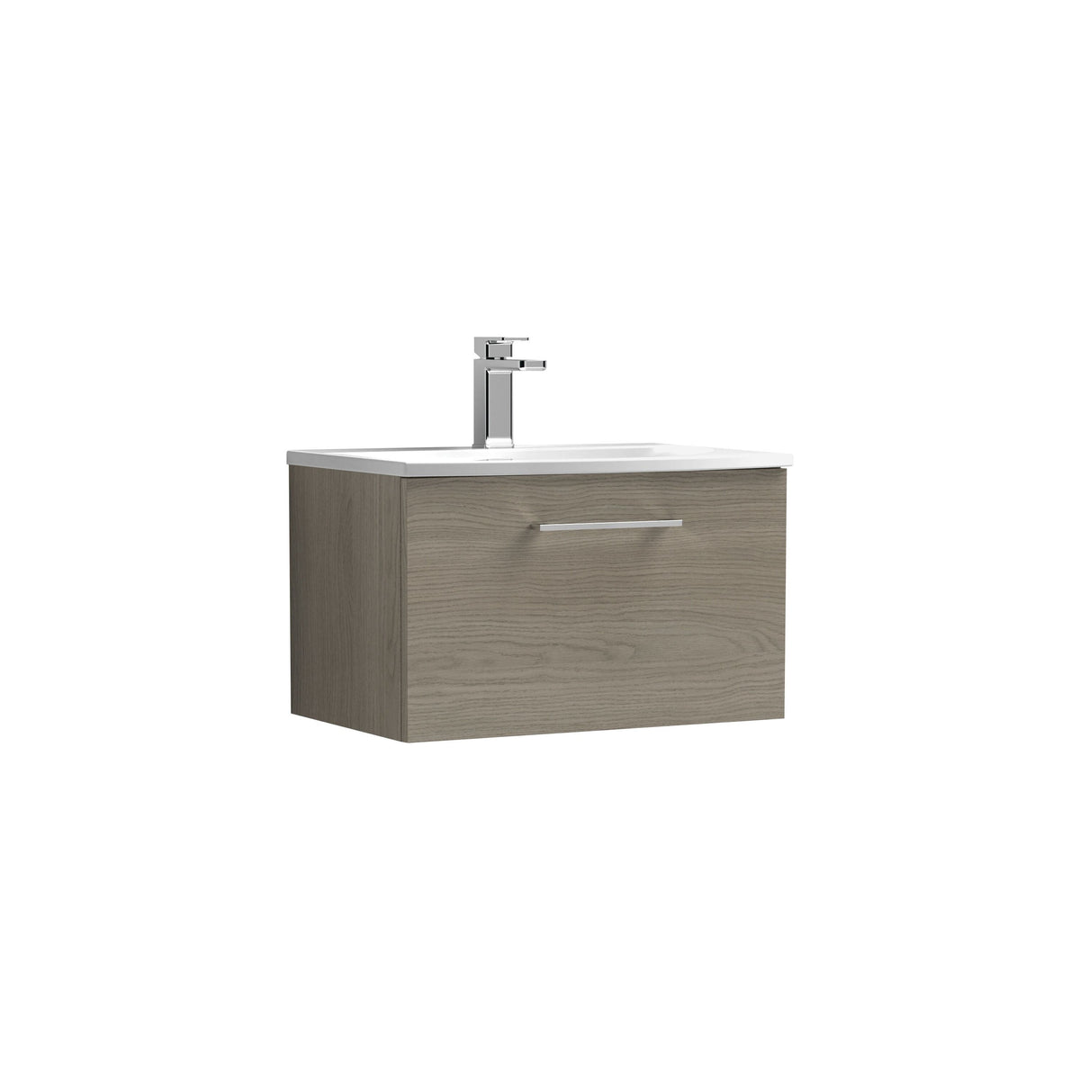 Nuie Arno 600mm 1 Drawer Wall Hung Vanity Unit With Curved Basin