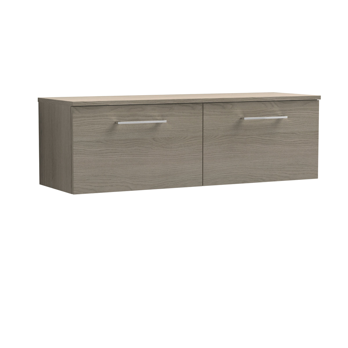 Nuie Arno 1200mm 2 Drawer Wall Hung Vanity Unit With Co-ordinating Worktop