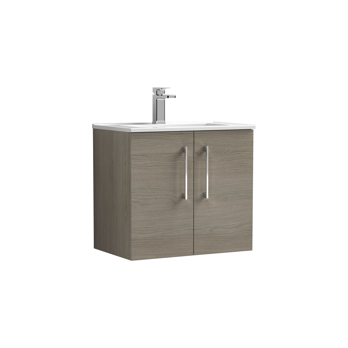 Nuie Arno 600mm 2 Door Wall Hung Vanity Unit With Minimalist Basin