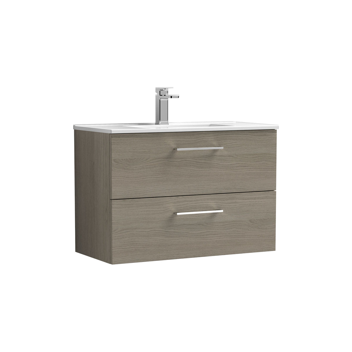 Nuie Arno 800mm 2 Drawer Wall Hung Vanity Unit With Minimalist Basin