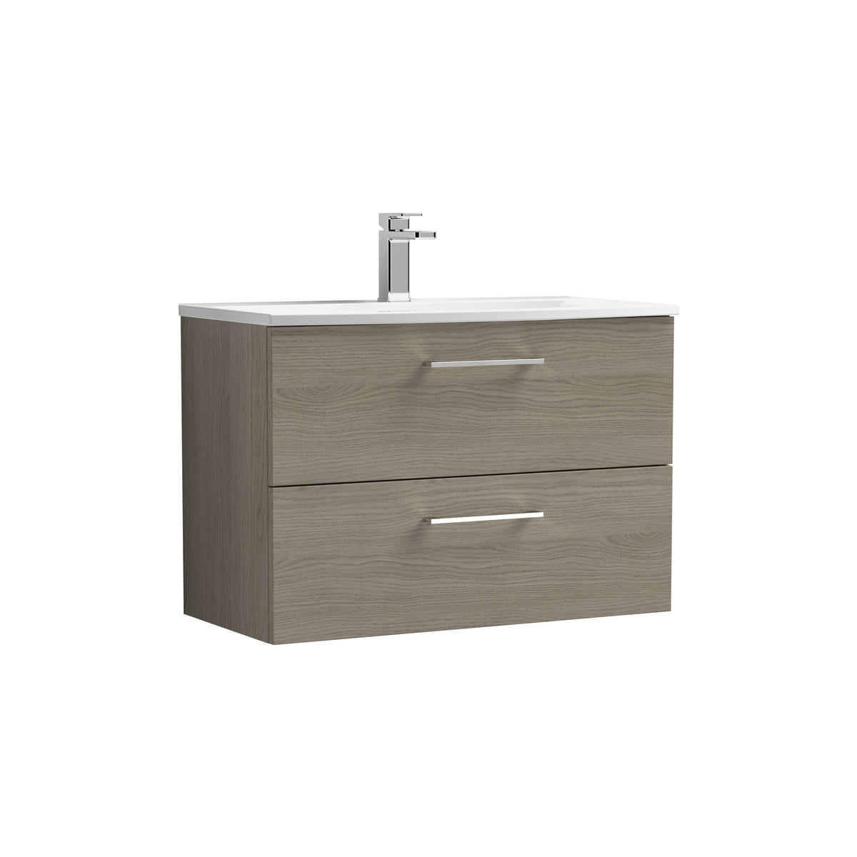 Nuie Arno 800mm 2 Drawer Wall Hung Vanity Unit With Curved Basin
