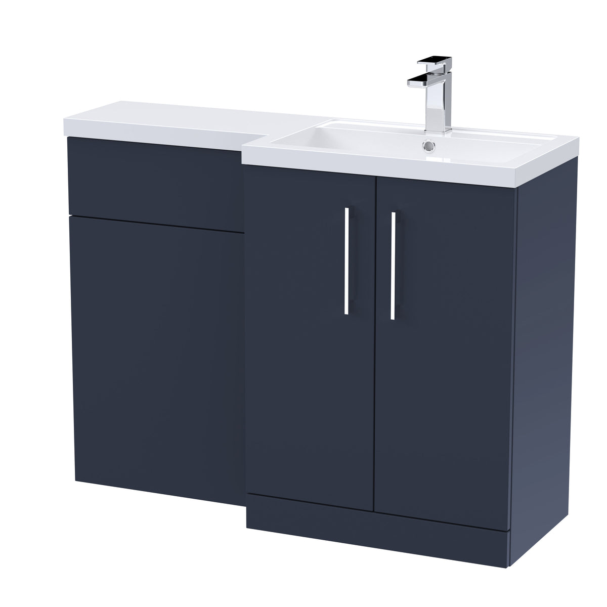 Nuie Arno 1100mm 2 Door Floor Standing Right-Hand Combination Unit With Polymarble Basin