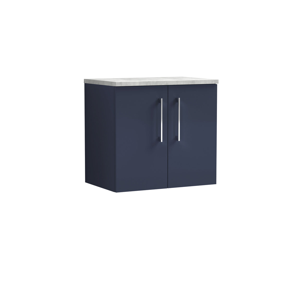 Nuie Arno 600mm 2 Door Wall Hung Vanity Unit With Bellato Grey Worktop