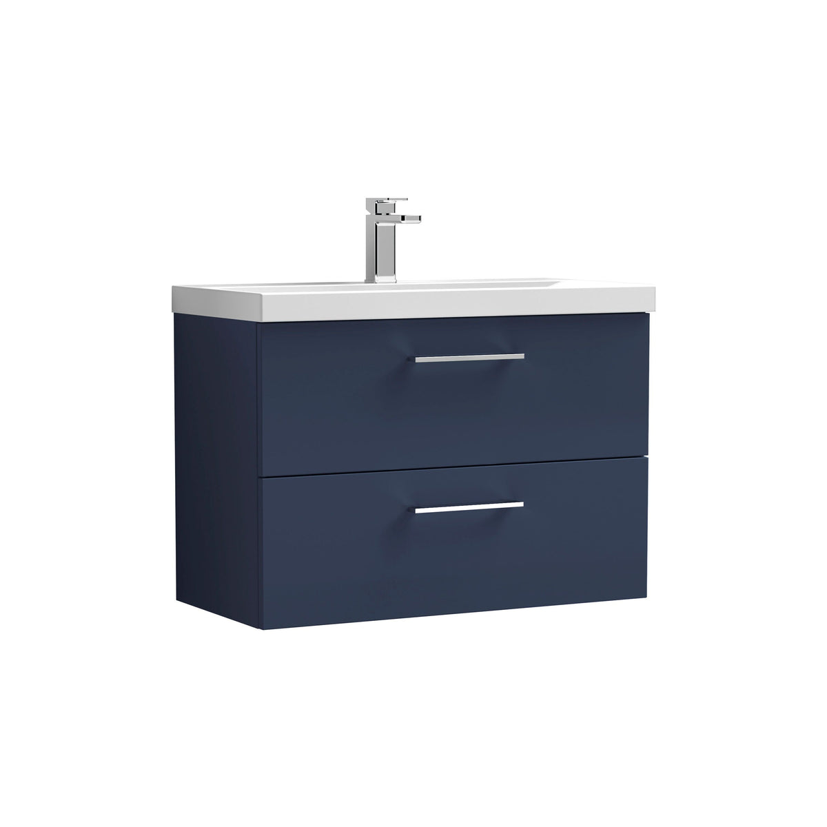 Nuie Arno 800mm 2 Drawer Wall Hung Vanity Unit With Mid-Edge Basin