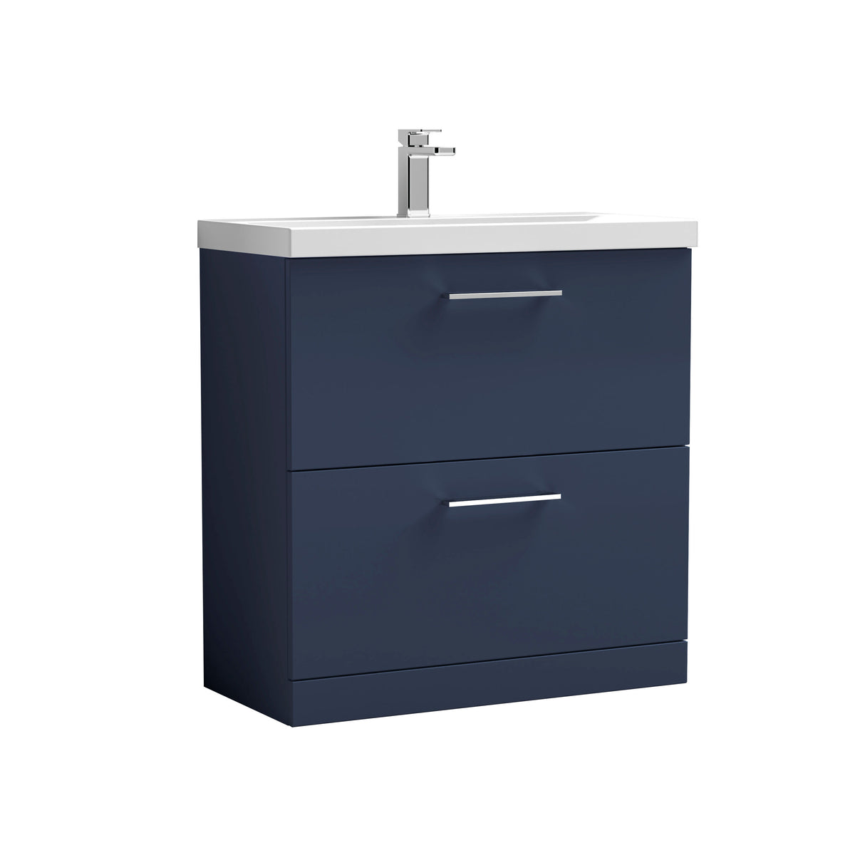 Nuie Arno 800mm 2 Drawer Floor Standing Vanity Unit With Mid-Edge Basin