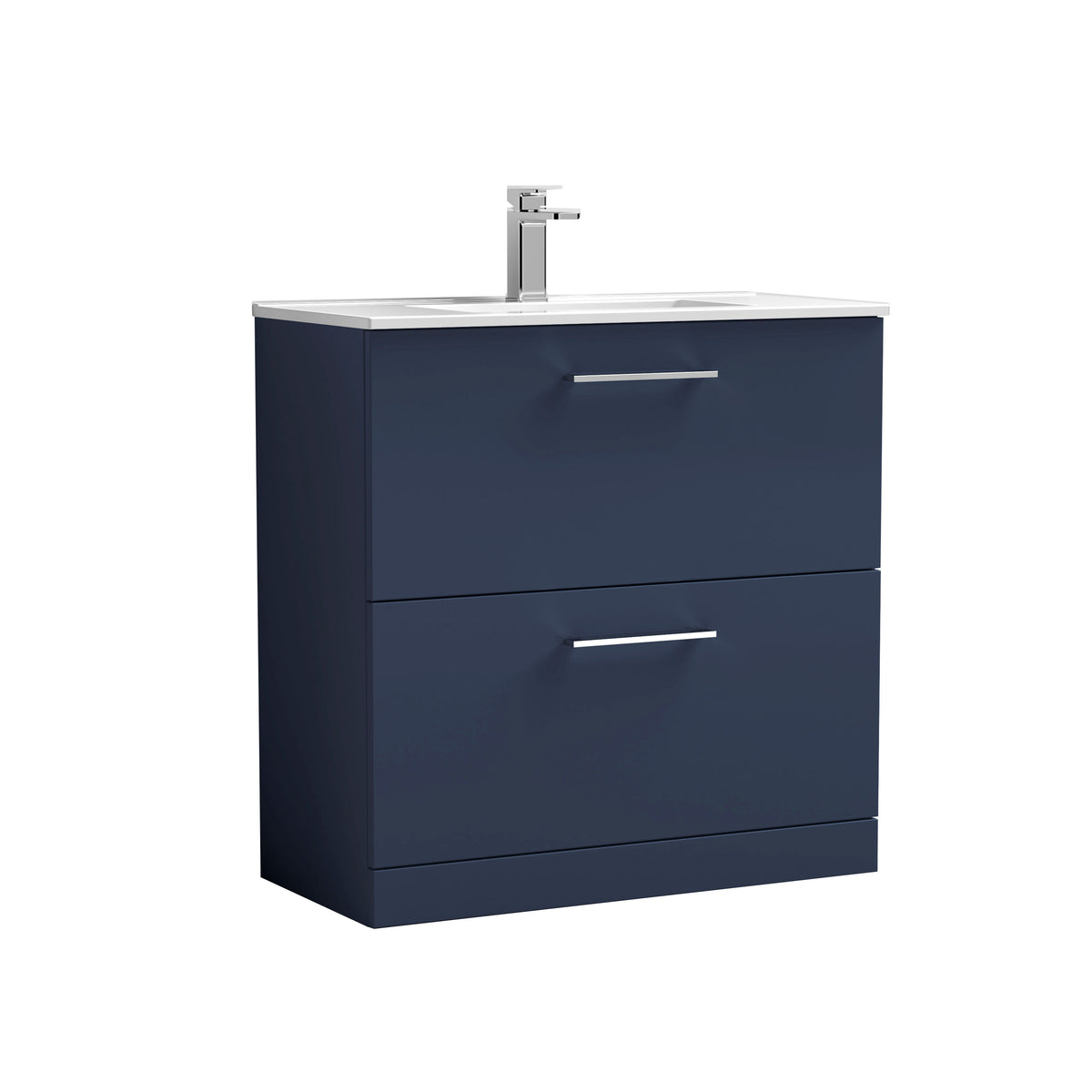 Nuie Arno 800mm 2 Drawer Floor Standing Vanity Unit With Minimalist Basin