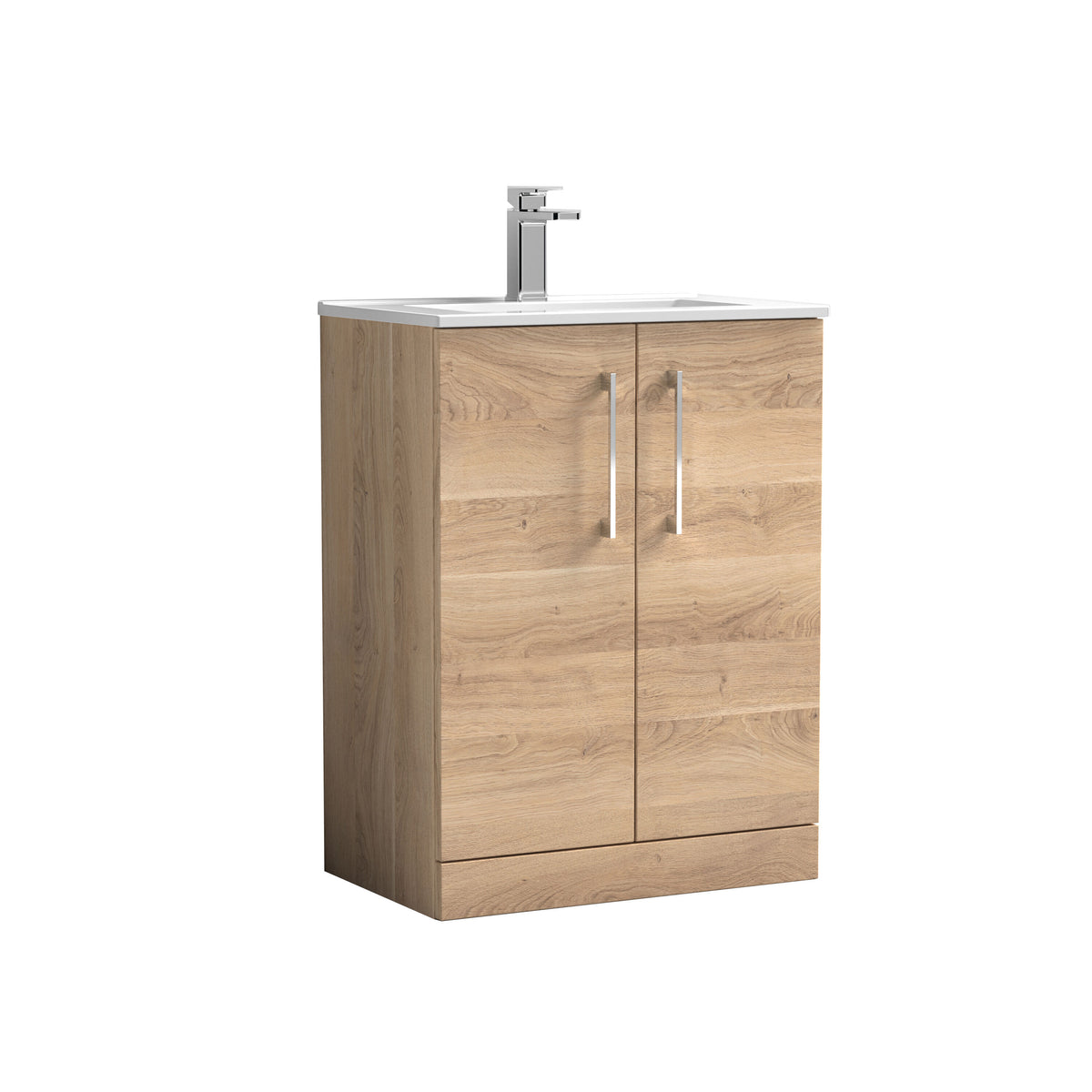 Nuie Arno 600mm 2 Door Floor Standing Vanity Unit With Minimalist Basin