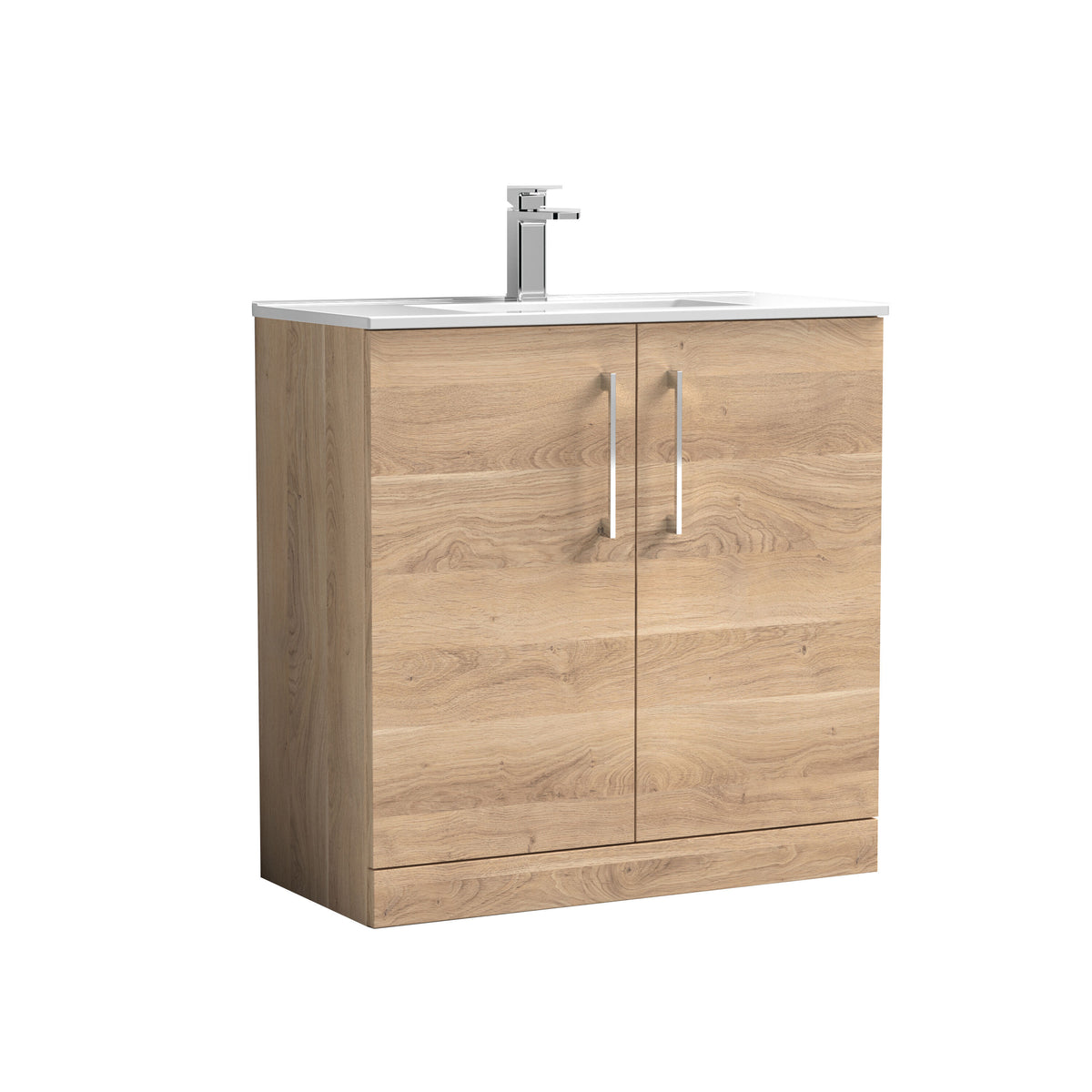 Nuie Arno 800mm 2 Door Floor Standing Vanity Unit With Minimalist Basin